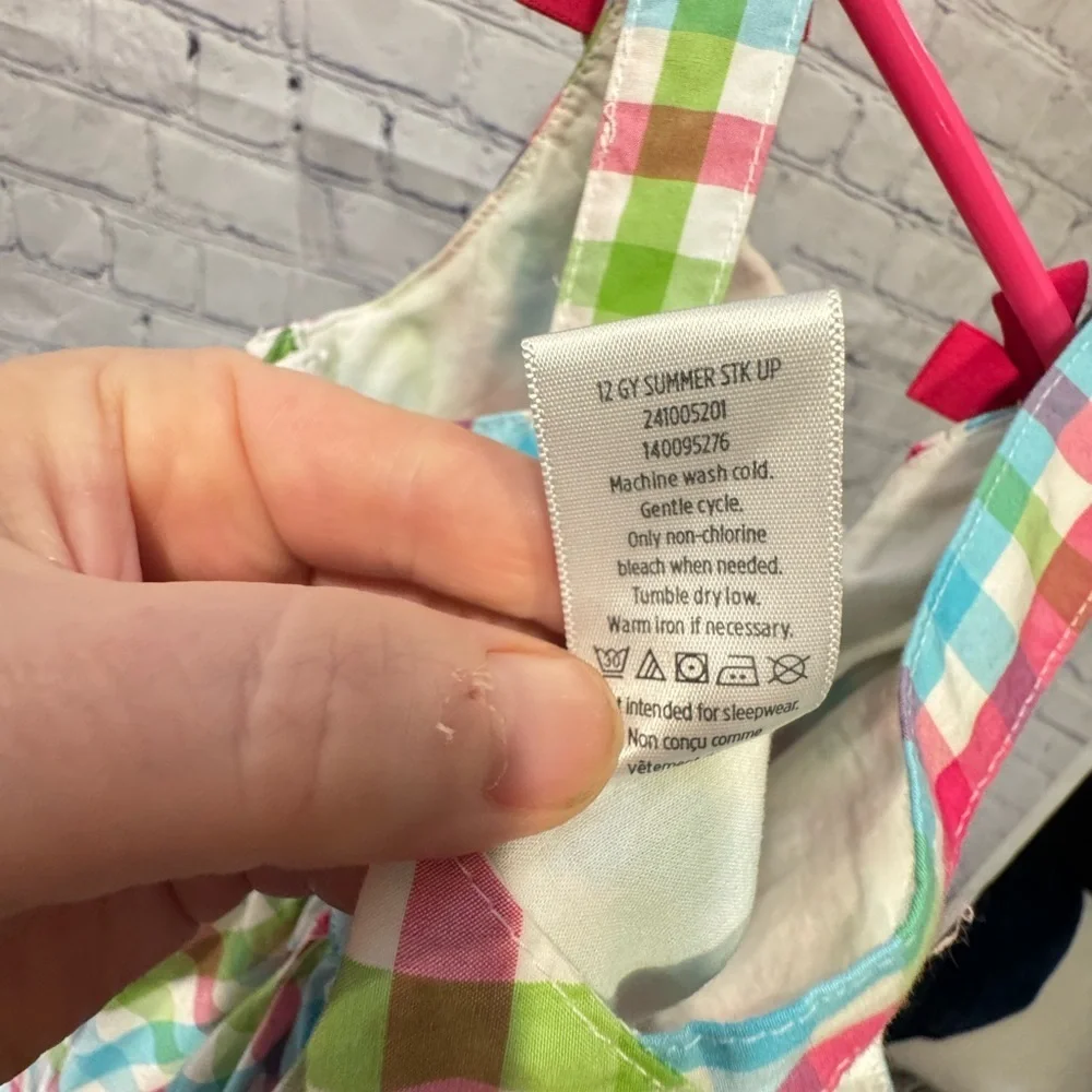 Gymboree size 9 Girl Plaid Ice Cream Sun Dress Spring Summer